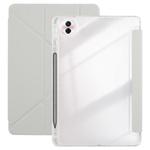 For Honor Pad 10 12.1 3-Fold Clear Acrylic Leather Tablet Case(Grey)