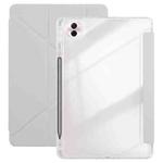 For Honor Pad 10 12.1 Clear Acrylic Deformation Leather Tablet Case(Grey)