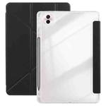 For Honor Pad 10 12.1 Clear Acrylic Deformation Leather Tablet Case(Black)
