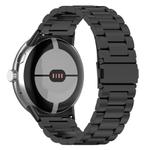 For Google Pixel Watch 3 / 2 / 1 41mm Tri-beads Flat Buckle Titanium Alloy Watch Band(Black)