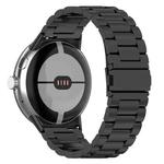 For Google Pixel Watch 3 45mm Tri-beads Flat Buckle Titanium Alloy Watch Band(Black)
