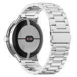 For Google Pixel Watch 3 45mm Tri-beads Flat Buckle Titanium Alloy Watch Band(Silver)