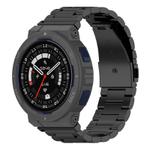 For Huami Amazfit Active Edge A2212 / A2213 Tri-beads Flat Buckle Titanium Alloy Watch Band(Black)