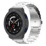 For Huami Amazfit Active Edge A2212 / A2213 Tri-beads Flat Buckle Titanium Alloy Watch Band(Silver)