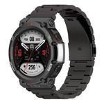 For Huami Amazfit T-Rex 2 Tri-beads Flat Buckle Titanium Alloy Watch Band(Black)
