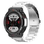 For Huami Amazfit T-Rex 2 Tri-beads Flat Buckle Titanium Alloy Watch Band(Silver)