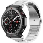 For Huami Amazfit T-REX 3 A2322 Tri-beads Flat Buckle Titanium Alloy Watch Band(Silver)