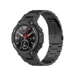 For Huami Amazfit T-Rex Pro A1918 Tri-beads Flat Buckle Titanium Alloy Watch Band(Black)