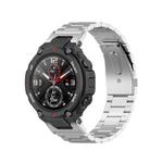 For Huami Amazfit T-Rex Pro A1918 Tri-beads Flat Buckle Titanium Alloy Watch Band(Silver)
