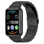 For Huawei Watch Fit 2 Tri-beads Flat Buckle Titanium Alloy Watch Band(Black)