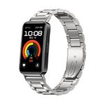 For Huawei Band 10 / 9 / 8 Tri-beads Flat Buckle Titanium Alloy Watch Band(Silver)