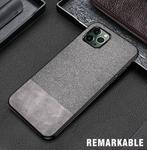 For iPhone 12 / 12 Pro Shockproof Splicing PU + Cloth Protective Case(Gray)