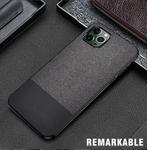 For iPhone 12 mini Shockproof Splicing PU + Cloth Protective Case(Black)