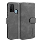 For OPPO A32 (2020) / A53 (2020) DG.MING Retro Oil Side Horizontal Flip Case with Holder & Card Slots & Wallet(Grey)