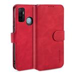 For OPPO A32 (2020) / A53 (2020) DG.MING Retro Oil Side Horizontal Flip Case with Holder & Card Slots & Wallet(Red)