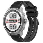 20mm For COROS Pace 2 / Apex 2 42mm  xDfind Hybrid Nylon Braid Silicone Watch Band(Black)