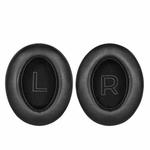 1 Pair Protein Leather Splicing LR Print Earphone Replacement Earpads Pads For HyperX Cloud 1 / I / 2 / II / 3(Black)