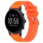22mm For Fossil Gen 5 Carlyle / Julianna xDfind Hybrid Nylon Braid Silicone Watch Band(Orange)