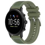 22mm For Fossil Gen 5 Carlyle / Julianna xDfind Hybrid Nylon Braid Silicone Watch Band(Green)