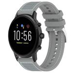 22mm For Fossil Gen 5 Carlyle / Julianna xDfind Hybrid Nylon Braid Silicone Watch Band(Grey)