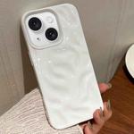 For iPhone 15 Meteorite Texture Solid Color Glaze TPU Phone Case(White)