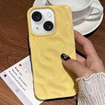 For iPhone 15 Meteorite Texture Solid Color Glaze TPU Phone Case(Yellow)