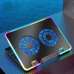 NUOXI F36-2 6-Speed Adjustable Dual-Fan Ultrathin Laptop Cooler(Black)