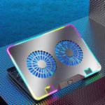 NUOXI F36-2 6-Speed Adjustable Dual-Fan Ultrathin Laptop Cooler(Silver)