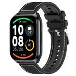 22mm For Xiaomi Haylou?Watch S001 / LS02 Pro xDfind Hybrid Nylon Braid Silicone Watch Band(Black)