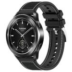 22mm For Xiaomi Watch S3 / 2 Pro / S2 / S1 xDfind Hybrid Nylon Braid Silicone Watch Band(Black)