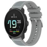 22mm For Suunto Race S / Race / 9 Peak xDfind Hybrid Nylon Braid Silicone Watch Band(Grey)