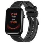 20mm For Ticwatch GTH / E3 / E / 2 xDfind Hybrid Nylon Braid Silicone Watch Band(Black)