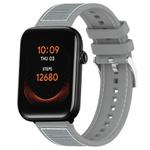 20mm For Ticwatch GTH / E3 / E / 2 xDfind Hybrid Nylon Braid Silicone Watch Band(Grey)