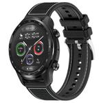 22mm For Ticwatch Pro X / Pro 3 / Pro xDfind Hybrid Nylon Braid Silicone Watch Band(Black)