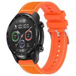22mm For Ticwatch Pro X / Pro 3 / Pro xDfind Hybrid Nylon Braid Silicone Watch Band(Orange)