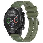 22mm For Ticwatch Pro X / Pro 3 / Pro xDfind Hybrid Nylon Braid Silicone Watch Band(Green)