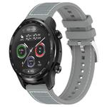 22mm For Ticwatch Pro X / Pro 3 / Pro xDfind Hybrid Nylon Braid Silicone Watch Band(Grey)