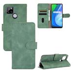 For OPPO Realme V3 Solid Color Skin Feel Magnetic Buckle Horizontal Flip Calf Texture PU Leather Case with Holder & Card Slots & Wallet(Green)