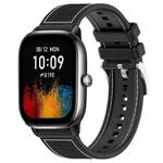 20mm For Amazfit GTS4 Mini / GTS 3 / GTS 2 xDfind Hybrid Nylon Braid Silicone Watch Band(Black)