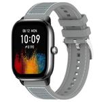 20mm For Amazfit GTS4 Mini / GTS 3 / GTS 2 xDfind Hybrid Nylon Braid Silicone Watch Band(Grey)