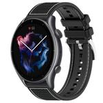 22mm For Amazfit GTR 4 / GTR 3 / GTR 3 Pro xDfind Hybrid Nylon Braid Silicone Watch Band(Black)