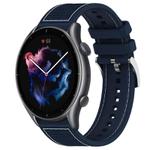 22mm For Amazfit GTR 4 / GTR 3 / GTR 3 Pro xDfind Hybrid Nylon Braid Silicone Watch Band(Midnight Blue)