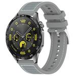 20mm For Huawei Watch GT4 / GT3 / GT2 xDfind Hybrid Nylon Braid Silicone Watch Band(Grey)