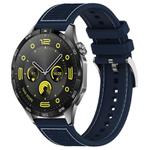 20mm For Huawei Watch GT4 / GT3 / GT2 xDfind Hybrid Nylon Braid Silicone Watch Band(Midnight Blue)