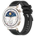 22mm For Huawei Watch GT5/GT5 Pro/4/4 Pro xDfind Hybrid Nylon Braid Silicone Watch Band(Black)
