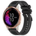 20mm For Garmin?Venu / Venu 2 / SQ / SQ2 xDfind Hybrid Nylon Braid Silicone Watch Band(Black)