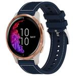 20mm For Garmin?Venu / Venu 2 / SQ / SQ2 xDfind Hybrid Nylon Braid Silicone Watch Band(Midnight Blue)