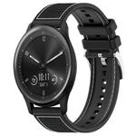 20mm For Garmin?Vivomove?Sport/Vivoactive5/3 xDfind Hybrid Nylon Braid Silicone Watch Band(Black)
