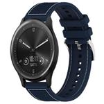 20mm For Garmin?Vivomove?Sport/Vivoactive5/3 xDfind Hybrid Nylon Braid Silicone Watch Band(Midnight Blue)