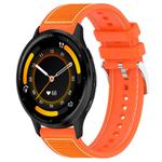 22mm For Garmin Venu 3 / Vivoactive 4 xDfind Hybrid Nylon Braid Silicone Watch Band(Orange)
